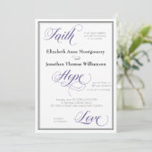 Faith Hope Liebe Graceful Script Wedding Einladung (Stehend Vorderseite)