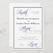 Faith Hope Liebe Graceful Script Wedding Einladung (Vorne/Hinten)