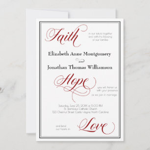 Faith Hope Liebe Graceful Script Wedding Einladung