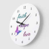 Faith Hope Liebe Große Wanduhr (Winkel)