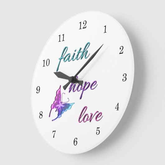 Faith Hope Liebe Große Wanduhr (Winkel)