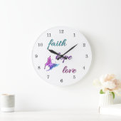 Faith Hope Liebe Große Wanduhr (Zuhause)