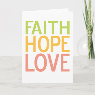 Faith Hope Liebe Grußkarte Einfaches Design Karte