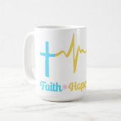 Faith Hope Liebe Hearts Kaffeetasse (Vorderseite Links)