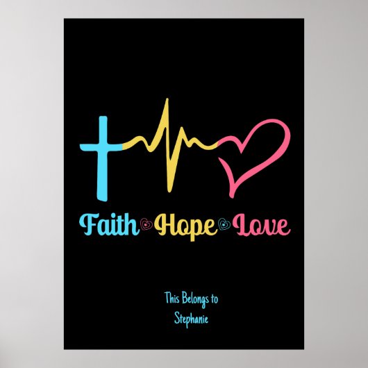Faith Hope Liebe Hearts Poster (Vorne)