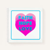 Faith Hope Liebe Hearts Spiral Notebook Notizblock (Vorderseite)