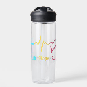 Faith Hope Liebe Hearts Trinkflasche
