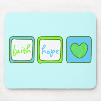 Faith Hope Liebe Herz 1 Korinther 13:13 Mousepad