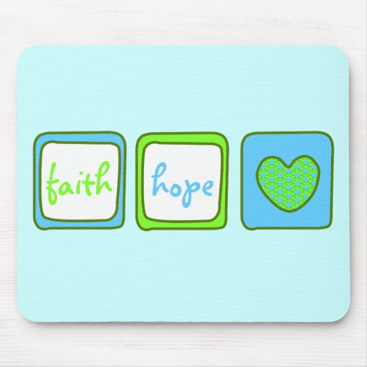 Faith Hope Liebe Herz 1 Korinther 13:13 Mousepad (Vorne)