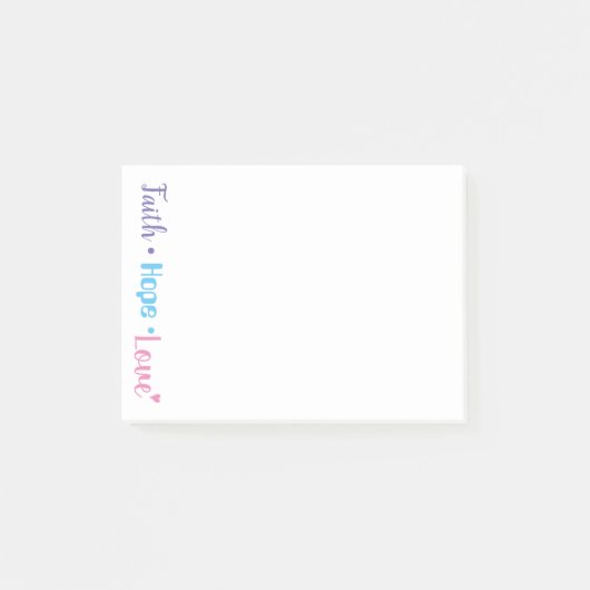 Faith Hope Liebe Herz Inspiration Christlich 4x3 Post-it Klebezettel (Vorderseite)