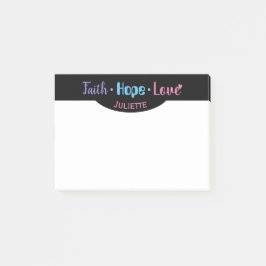 Faith Hope Liebe Herz Inspiration Christlich 4x3 Post-it Klebezettel