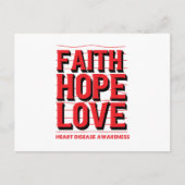 Faith Hope Liebe Herzerkrankungen Bewusstsein Postkarte (Vorderseite)