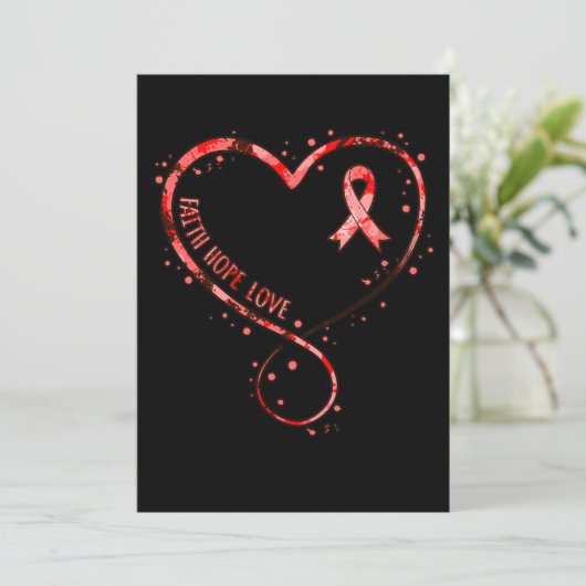 Faith Hope Liebe Herzerkrankungen Bewusstsein Surv Dankeskarte (Stehend Vorderseite)