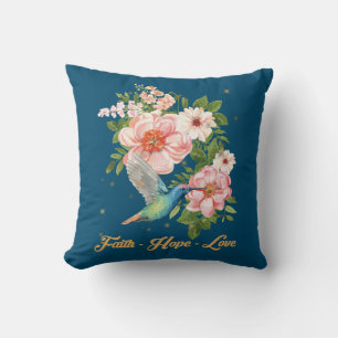Faith Hope Liebe Hummingbird Picture Bird Print Kissen