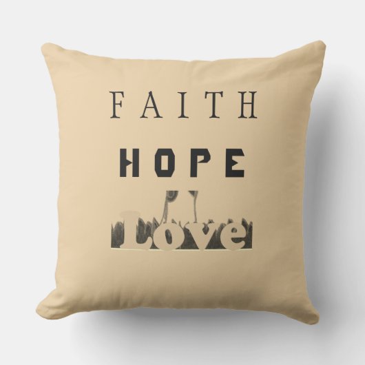 Faith Hope Liebe Inspiration Text Design Kissen (Vorderseite)