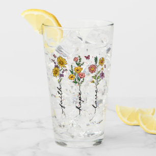 "Faith-Hope-Liebe" Inspirierend Blumendesign Glas