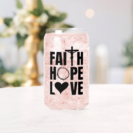 Faith Hope Liebe Jesus Christliche Religion Dosenglas (Insitu (Hochzeit))