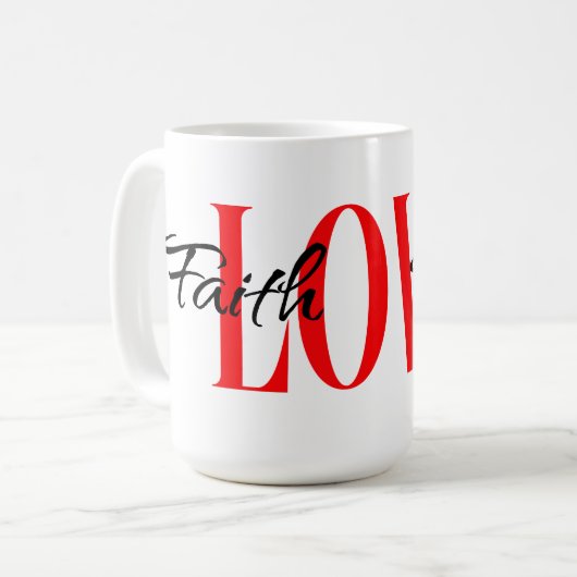 Faith hope Liebe Kaffeetasse (Vorderseite Links)