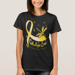 Faith Hope Liebe Kinderkrebsbewusstsein Libelle T-Shirt