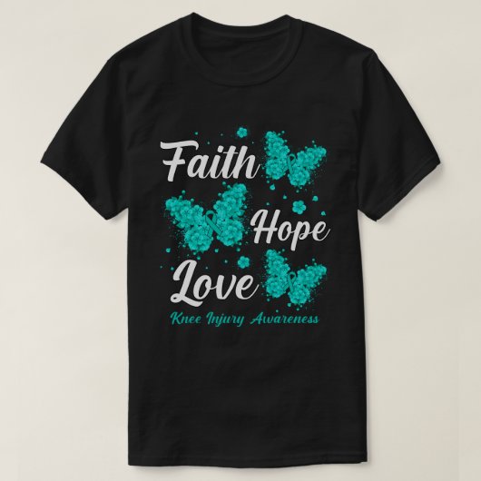 Faith Hope Liebe Knee Verletzung Bewusstsein Schme T-Shirt (Design vorne)