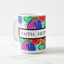 Faith Hope Liebe Künstlerisch Watercolor Blume Mus