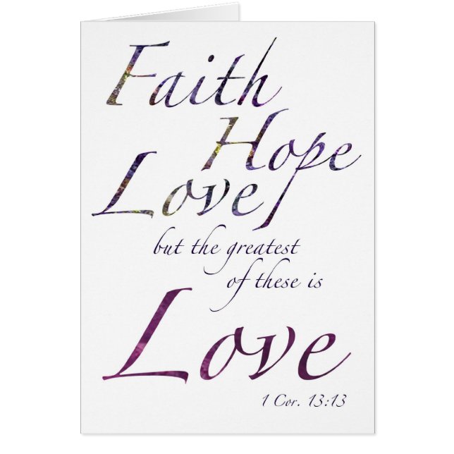 Faith Hope Liebe leere Karte (Vorne)