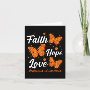 Faith Hope Liebe Leukemia Awareness Butterfly Karte