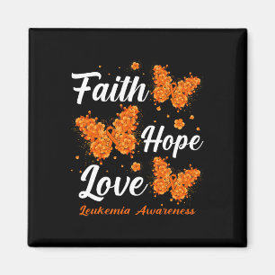 Faith Hope Liebe Leukemia Awareness Butterfly Magnet