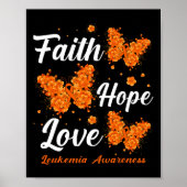 Faith Hope Liebe Leukemia Awareness Butterfly Poster (Vorne)