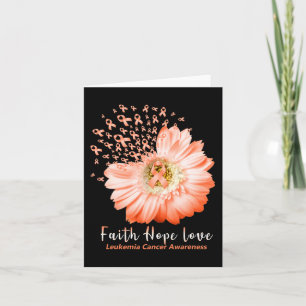 Faith Hope Liebe Leukemia Awareness Orange Ribbon Karte