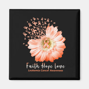Faith Hope Liebe Leukemia Awareness Orange Ribbon  Magnet