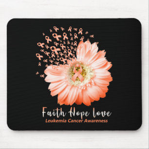 Faith Hope Liebe Leukemia Awareness Orange Ribbon  Mousepad