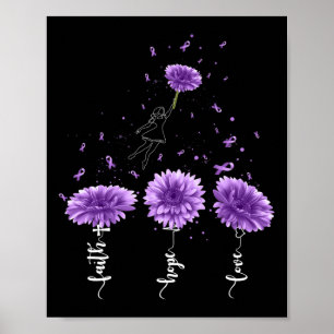 Faith Hope Liebe Lila Sonnenblumen Überdosierung Poster
