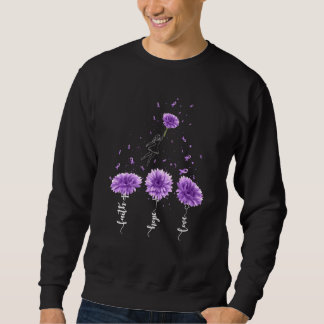 Faith Hope Liebe Lila Sunflower Cystic Fibrose A Sweatshirt