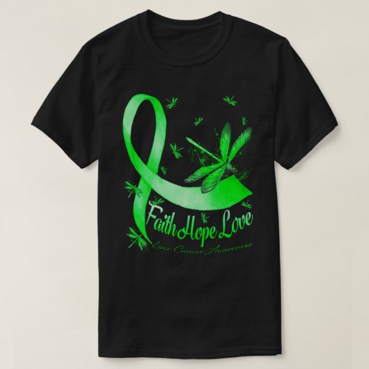Faith Hope Liebe Liver Cancer Awareness Dragonfly T-Shirt (Design vorne)