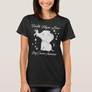 Faith Hope Liebe Lung Cancer Awareness Elephant T-Shirt