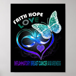 Faith Hope Liebe Männliche Brustkrebs Bewusstsein Poster