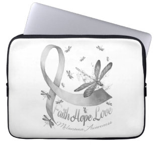 Faith Hope Liebe Melanoma Awareness Dragonfly Laptopschutzhülle