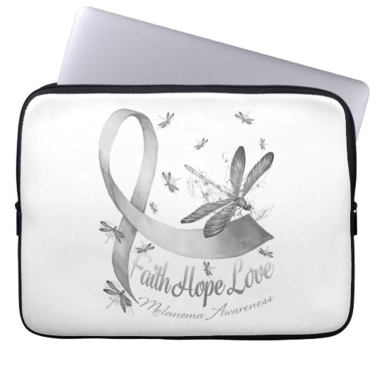 Faith Hope Liebe Melanoma Awareness Dragonfly Laptopschutzhülle (Vorderseite)