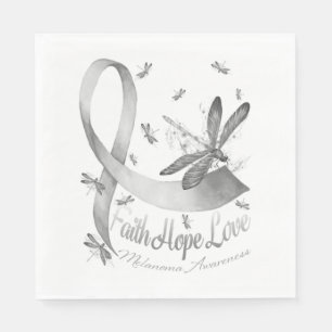 Faith Hope Liebe Melanoma Awareness Dragonfly Serviette