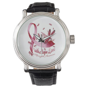 Faith Hope Liebe Meningitis Bewusstseinsdragonfly Armbanduhr