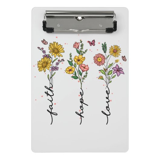 Faith-Hope-Liebe Mini Klemmbrett (Vorderseite)