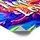 FAITH HOPE LIEBE mit farbigem Hintergrund Poster (Ecke)