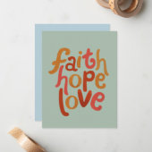 Faith Hope Liebe Mitteilungskarte (Vorderseite/Rückseite Beispiel)