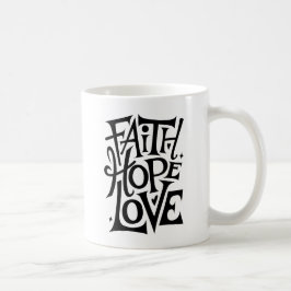 Faith Hope Liebe | Moderne Christliche religiöse Kaffeetasse