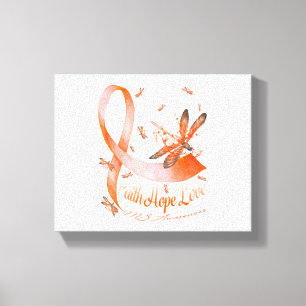 Faith Hope Liebe MS Awareness Dragonfly Leinwanddruck