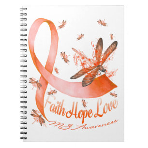 Faith Hope Liebe MS Awareness Dragonfly Notizblock