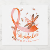Faith Hope Liebe MS Awareness Dragonfly Schaumweinetikett (Einzelnes Label)