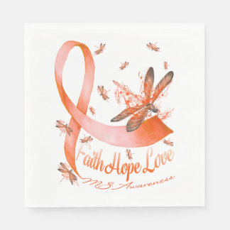 Faith Hope Liebe MS Awareness Dragonfly Serviette