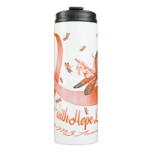 Faith Hope Liebe MS Awareness Dragonfly Thermosbecher